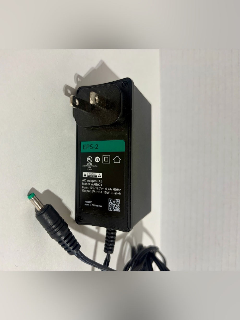 Comcast WAE024 EPS-2 AC Adapter AB Green Connector XID-P Black OEM 5V 3A 15W 6ft